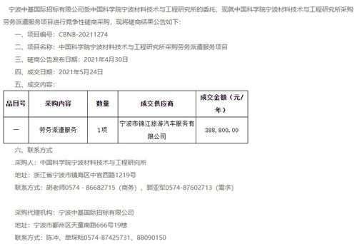 中國(guó)科學(xué)院寧波材料技術(shù)與工程研究所采購勞務(wù)派遣服務(wù)項(xiàng)目結(jié)果公告